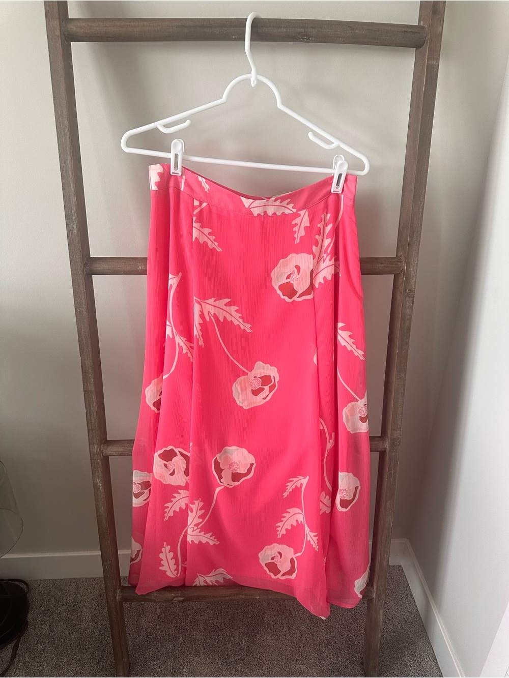 Ann Taylor Coral Pink Floral Skirt
